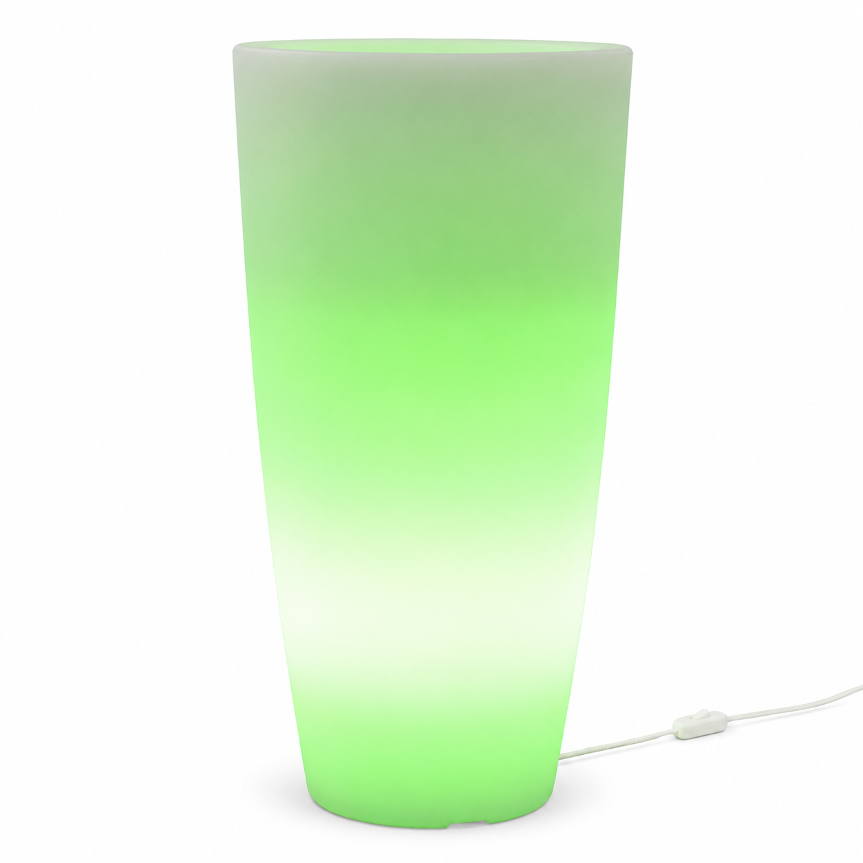 Vaso Tondo Light Stilo Round Bright in Resina con Luce Verde D33 x H70 cm