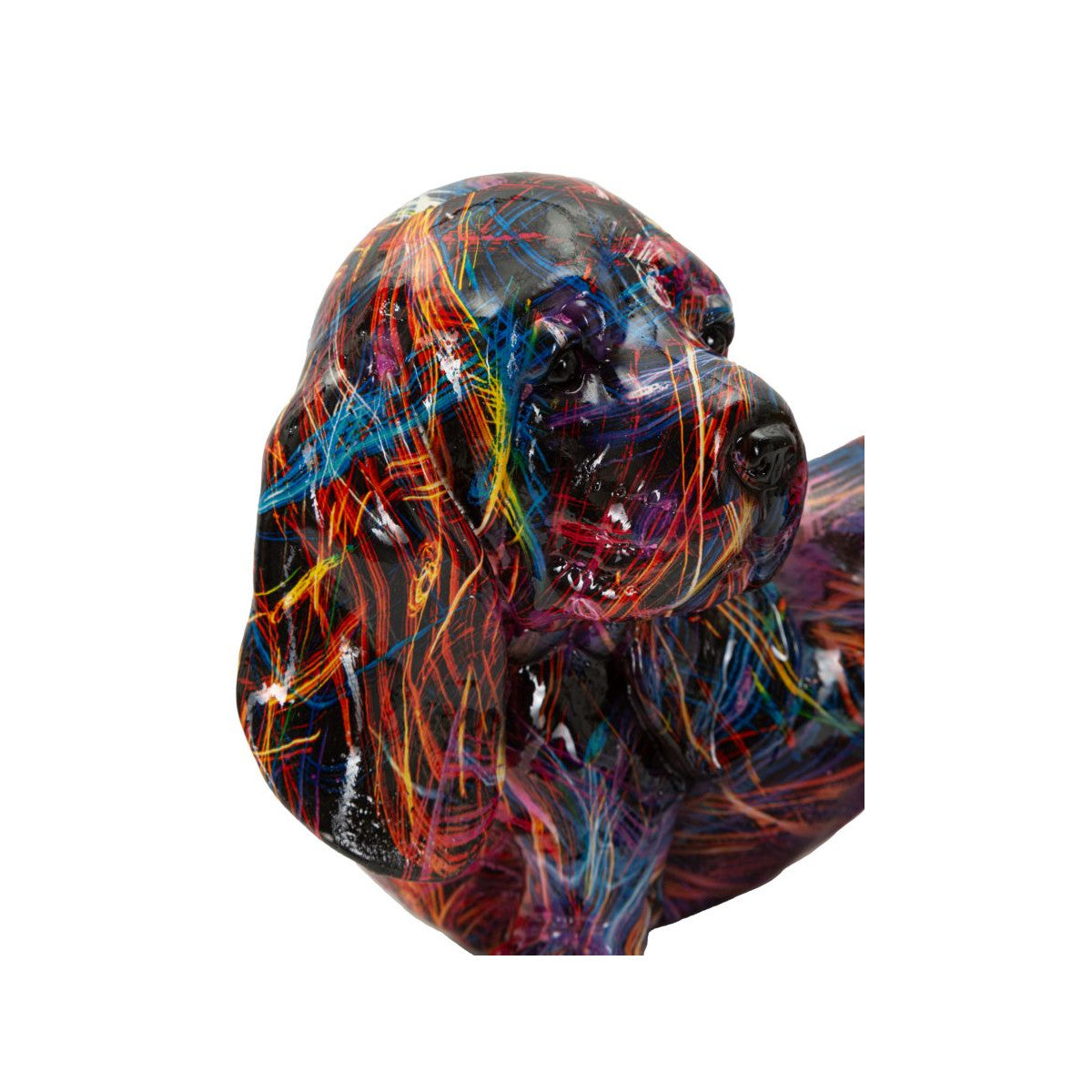 Scultura Decorativa Bassotto Psyco Multicolore 20x14x16,5cm in Resina