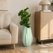 Set Vaso Turchese & Monstera Olis Vaso in Ceramica con Ramo Artificiale H85 cm