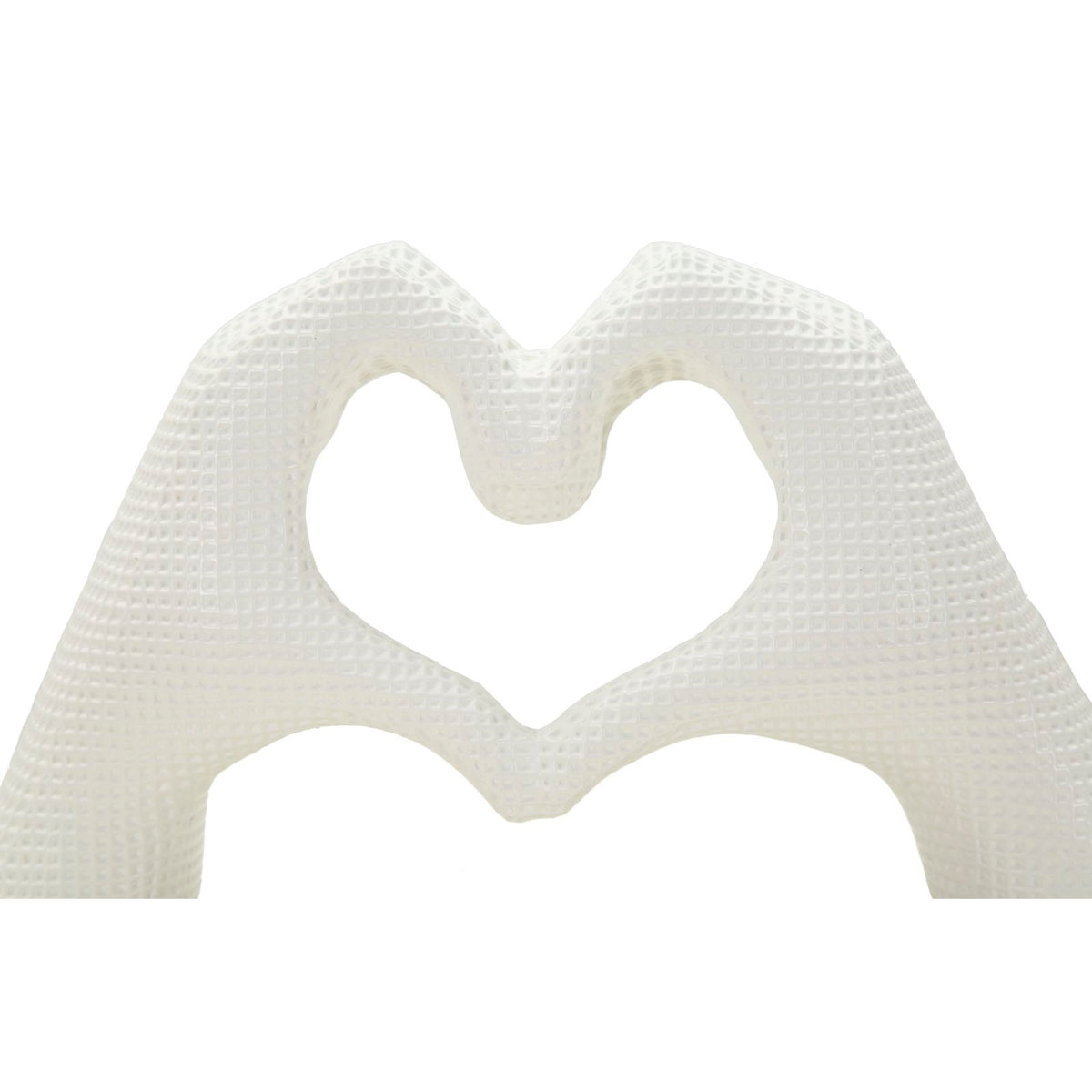 Scultura Lover White in Resina Bianca 25 cm Mani a Cuore Design Moderno