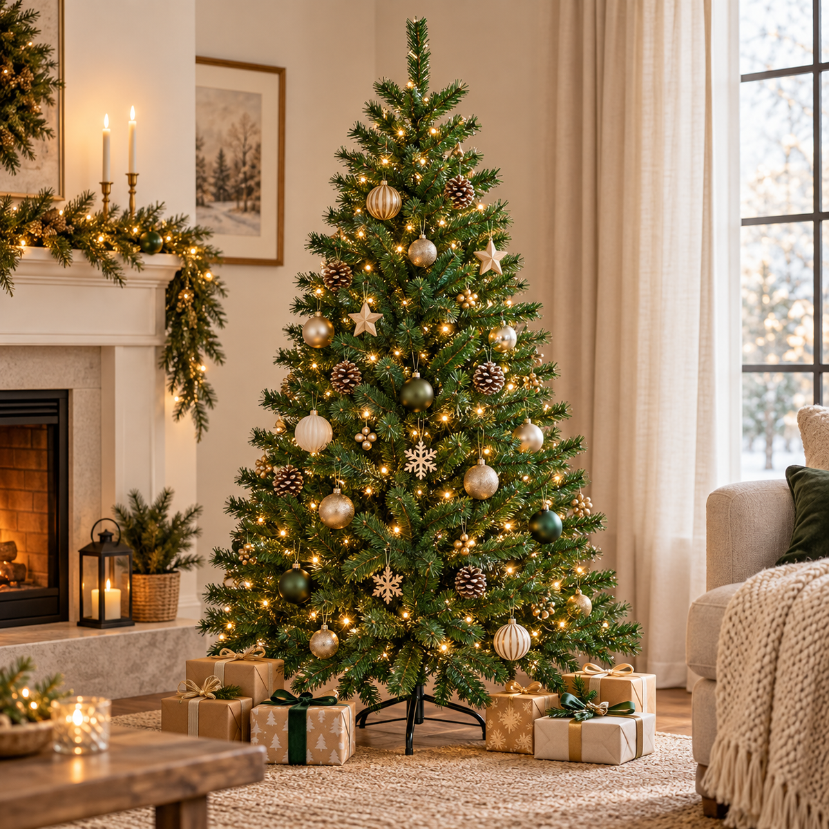 Albero di Natale Realistico Abete Finto Colore Verde - Alpino