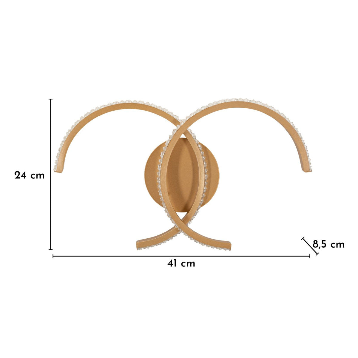 Lampada da Muro LED Double C 41x8,5x24 cm – 3 Temperature di Colore