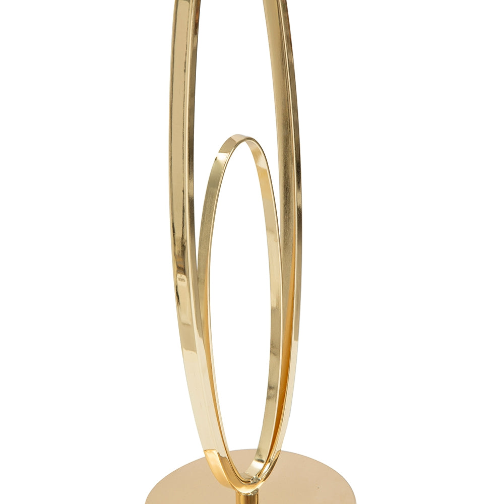 Lampada da Tavolo Glam Flush Ø30x58 cm Dorata con Paralume Beige