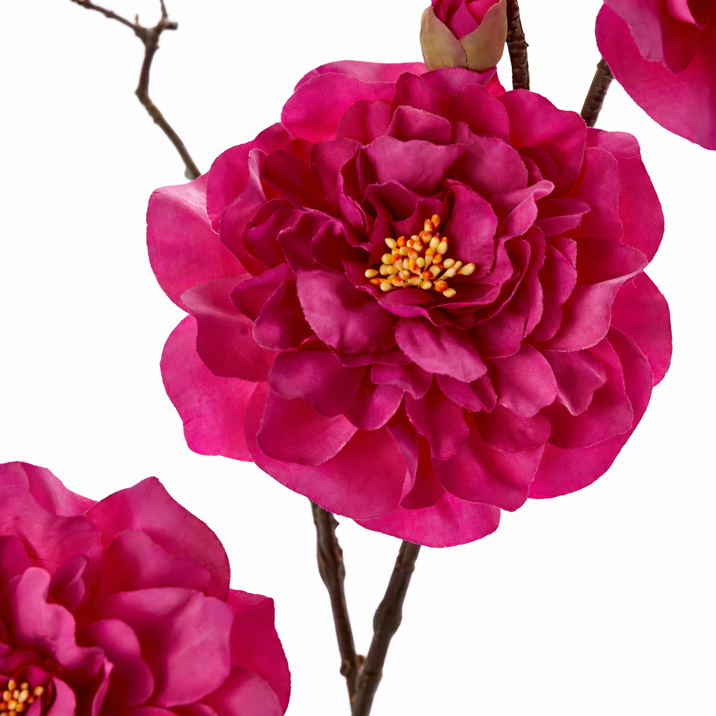 Ramo Camelia Artificiale Jumbo Fucsia con Boccioli H100 cm 4 Fiori