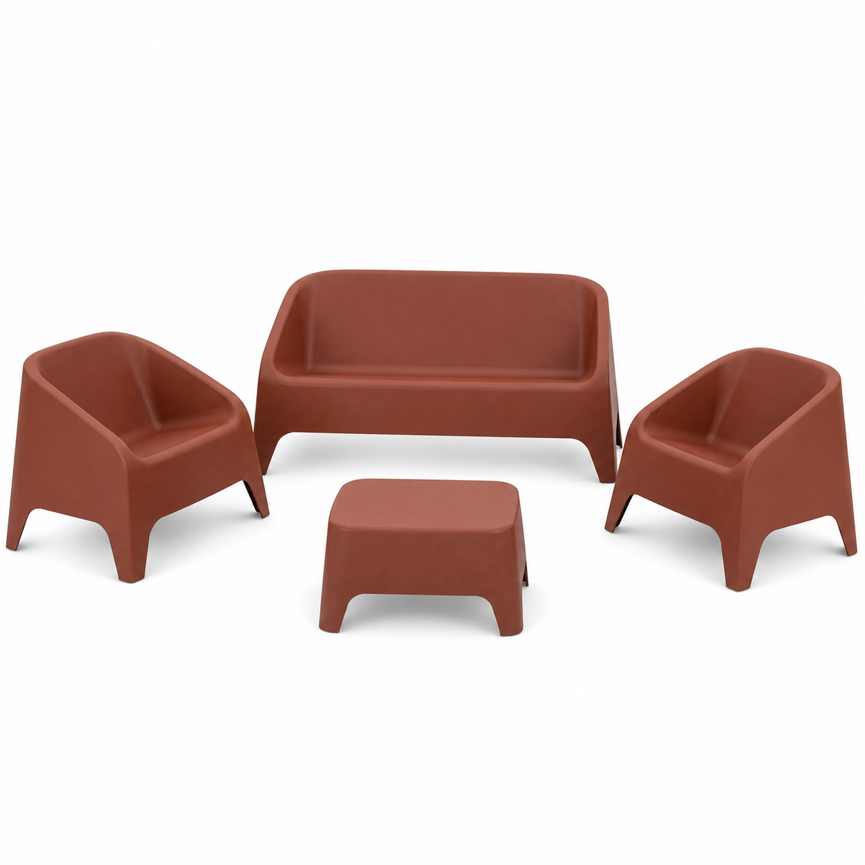 Set Salotto da Giardino Matera 4 Pezzi Terracotta
