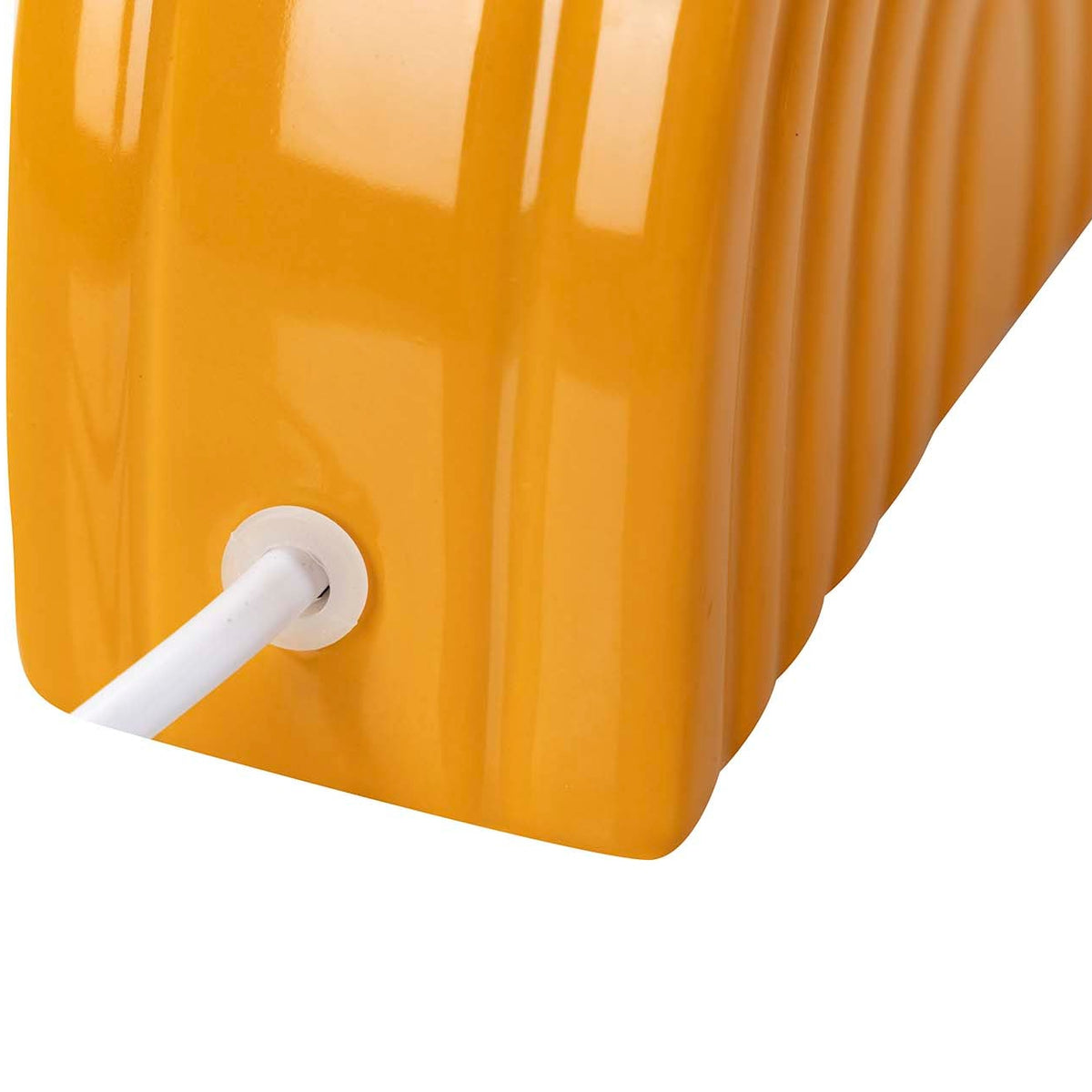 Lampada da Tavolo in Ceramica Arancio 30 cm con Paralume Bianco