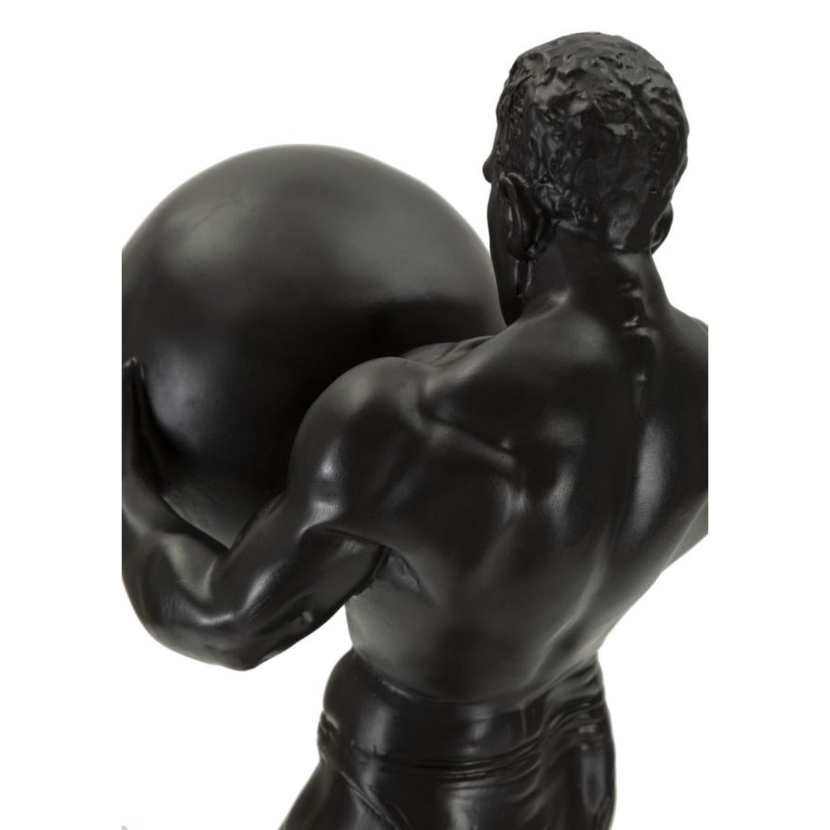 Statua Decorativa Atlante Nera 18,5x20,5x43,5 cm Uomo Atletico con Sfera