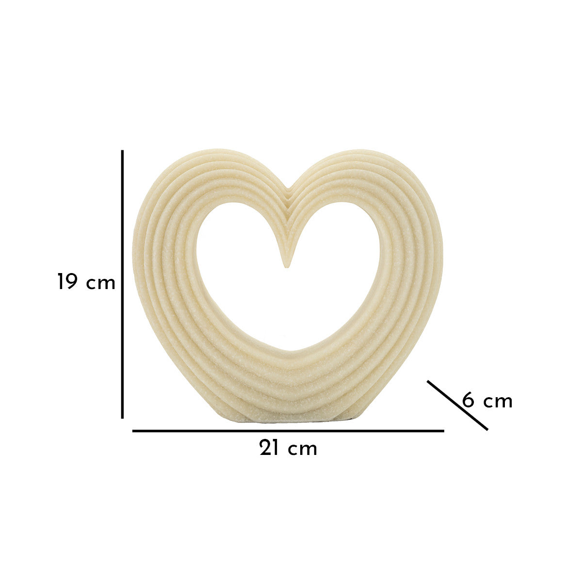 Cuore Decorativo Lovvy Quarzy 21x6x19 cm in Poliresina