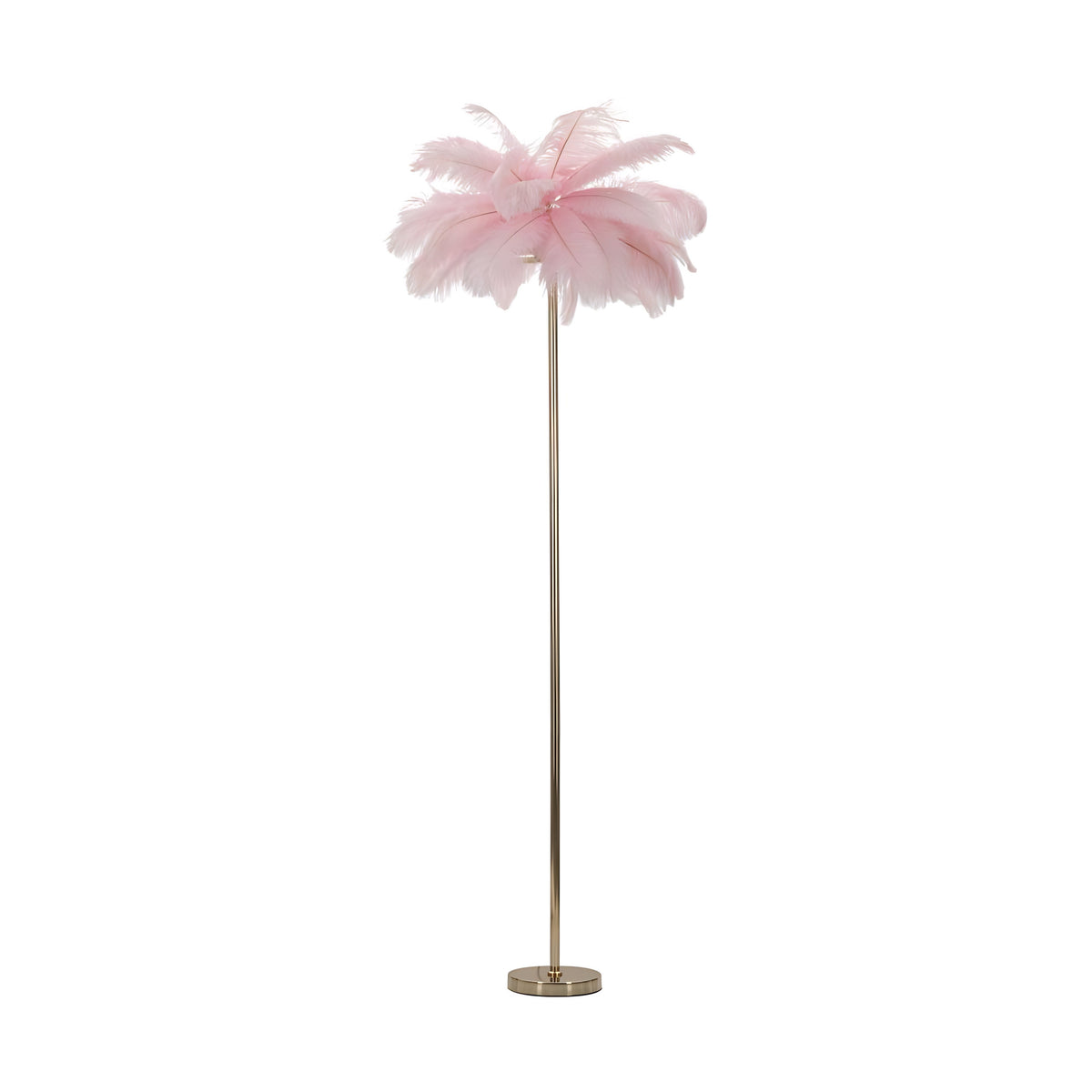 Lampada da Terra Palm L con Paralume in Piume Ø55 x H160 cm