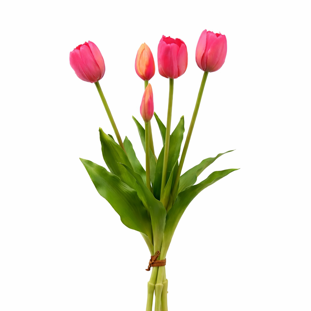 Mazzo di Tulipani Artificiali Realistici Olis 5 Tulipani  H 40cm