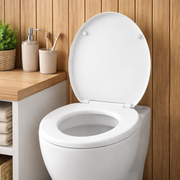 Copriwater Universale in Legno Bianco Sedile WC Resistente