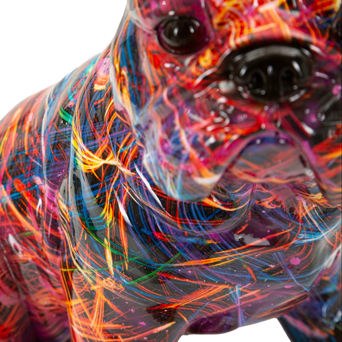 Scultura Bulldog Psyco Multicolore 21,5x15,5x21cm in Resina Design Pop