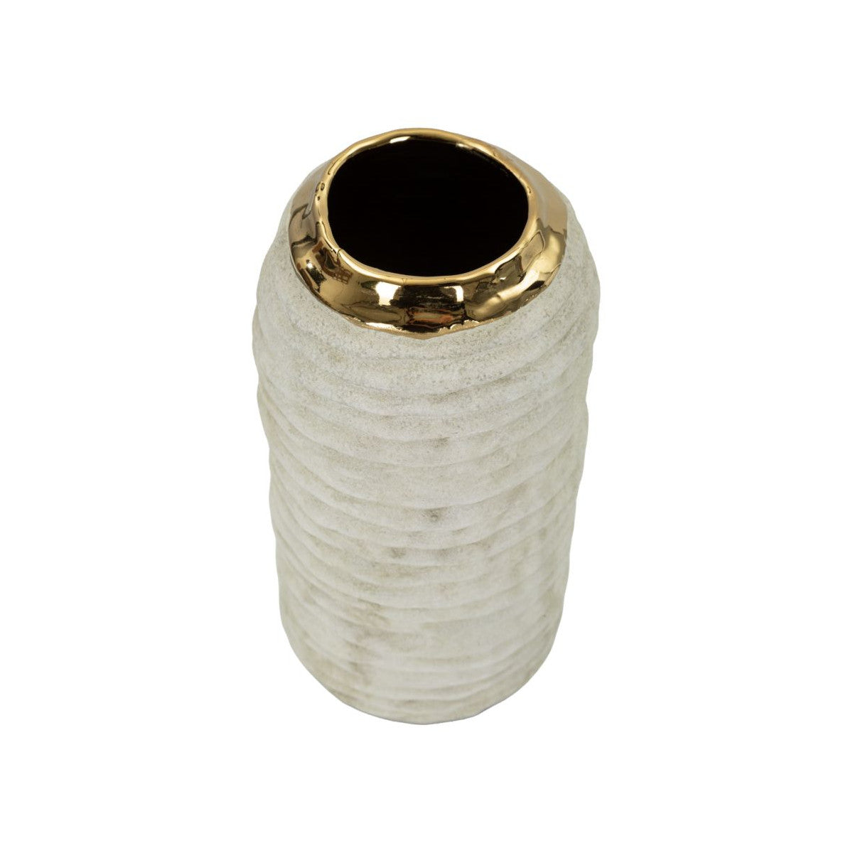 Vaso Lima in Ceramica Ø12,5 x H25 cm Grigio/Oro