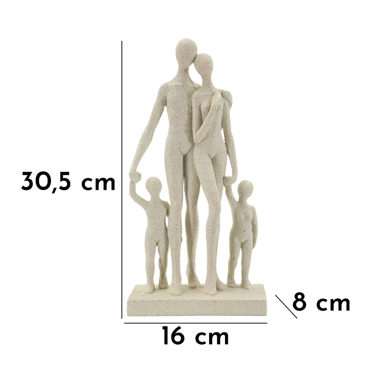 Statuetta Family Stons Beige in Poliresin 16x8x30,5cm