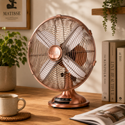 Ventilatore da Tavolo Rame 30 cm in Metallo 35W 3 Velocità