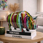 Statuetta Figura Decorativa Maiale Pig Holi 22cm Multicolor