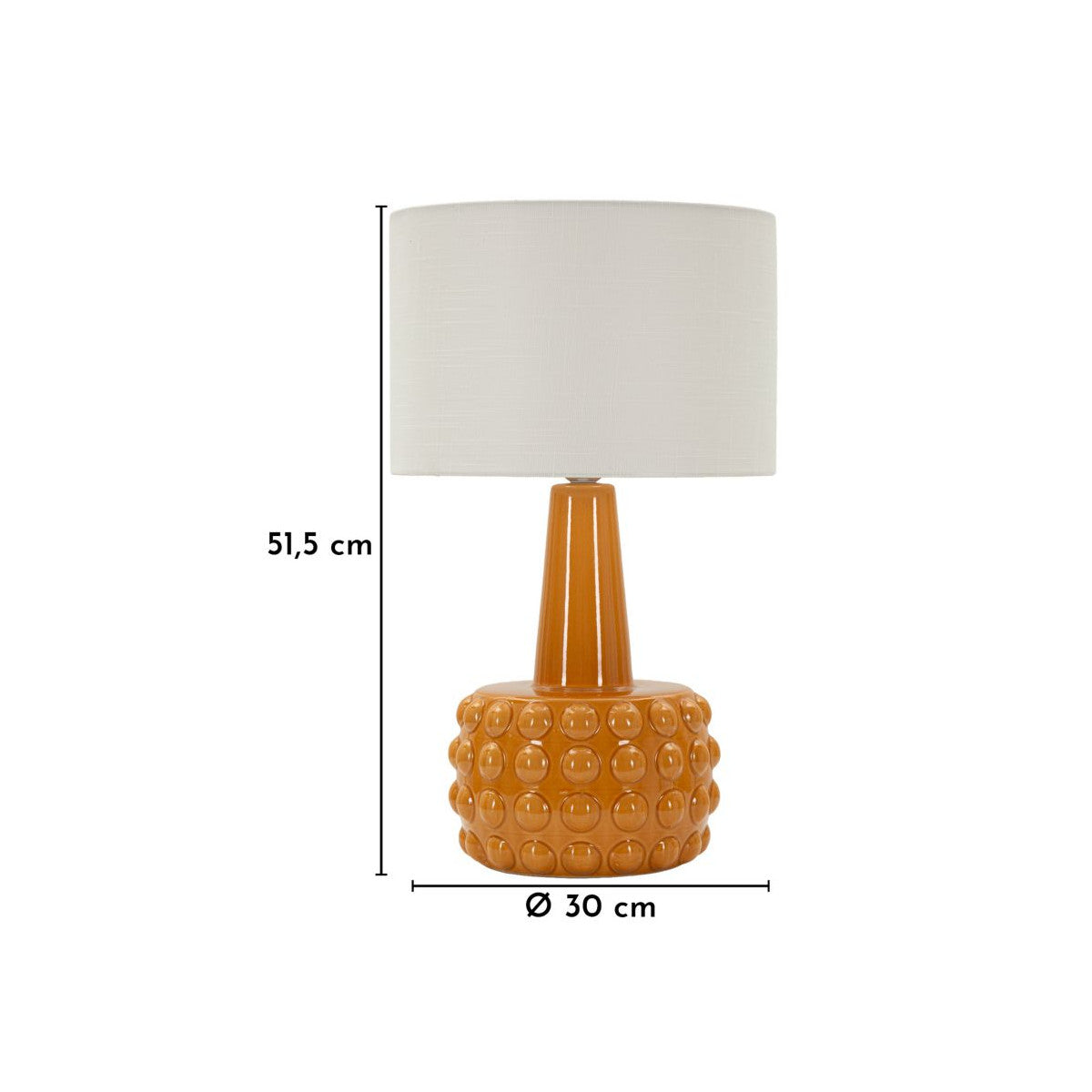Lampada da Tavolo Gress in Ceramica con Paralume in Tessuto – 3 Colori