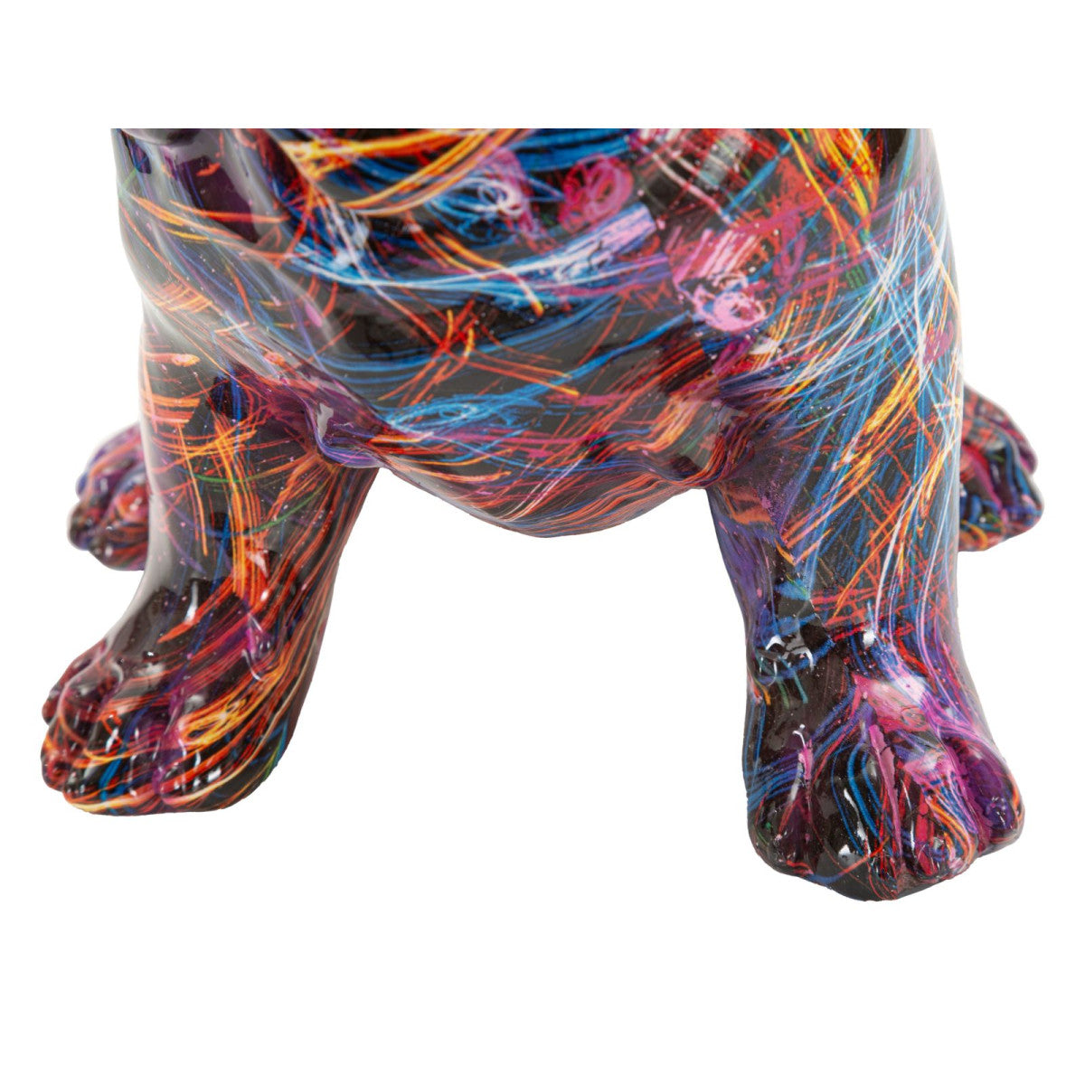 Scultura Bulldog Psyco Multicolore 21,5x15,5x21cm in Resina Design Pop