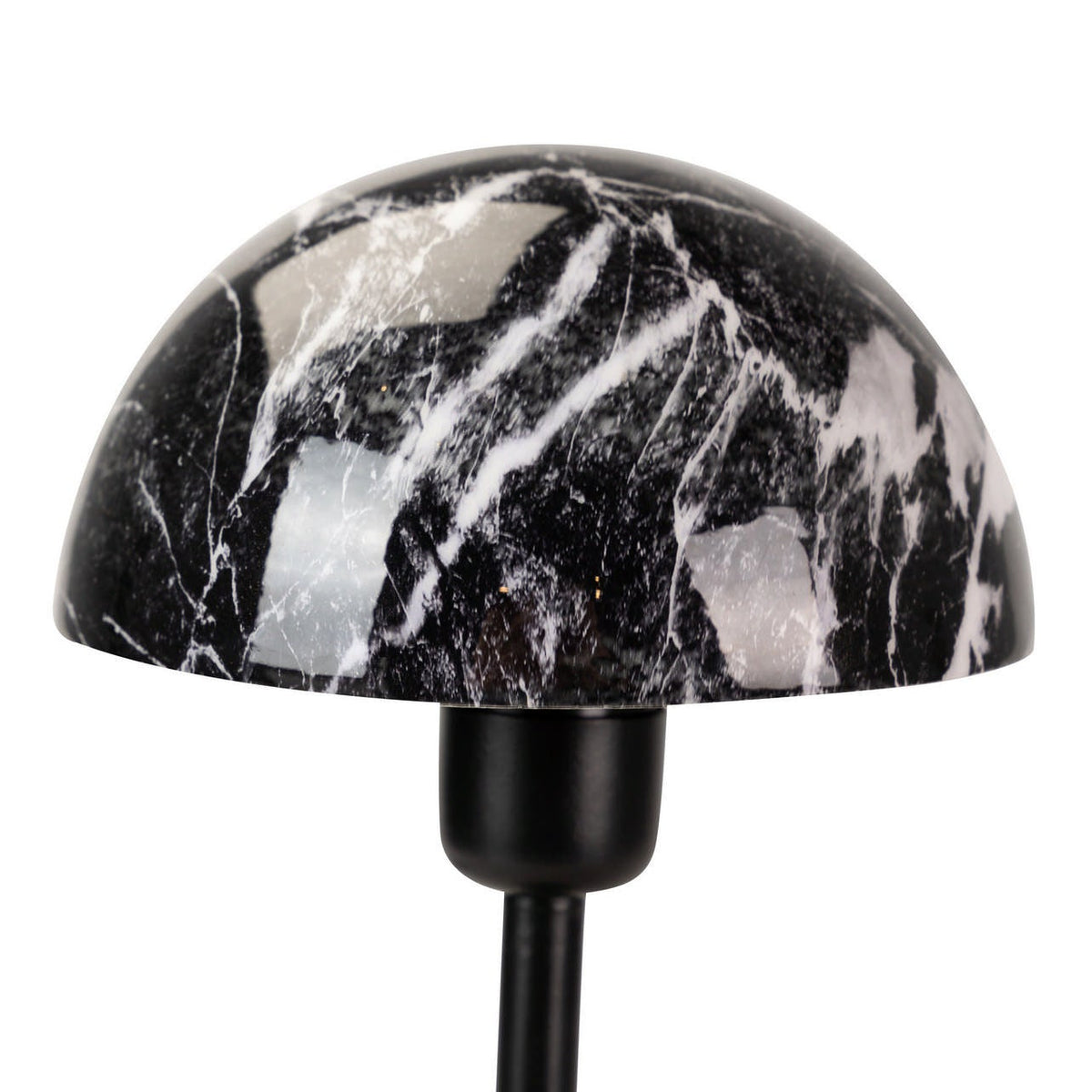 Lampada da Tavolo Effetto Marmo Nero in Metallo 26 x 43 cm