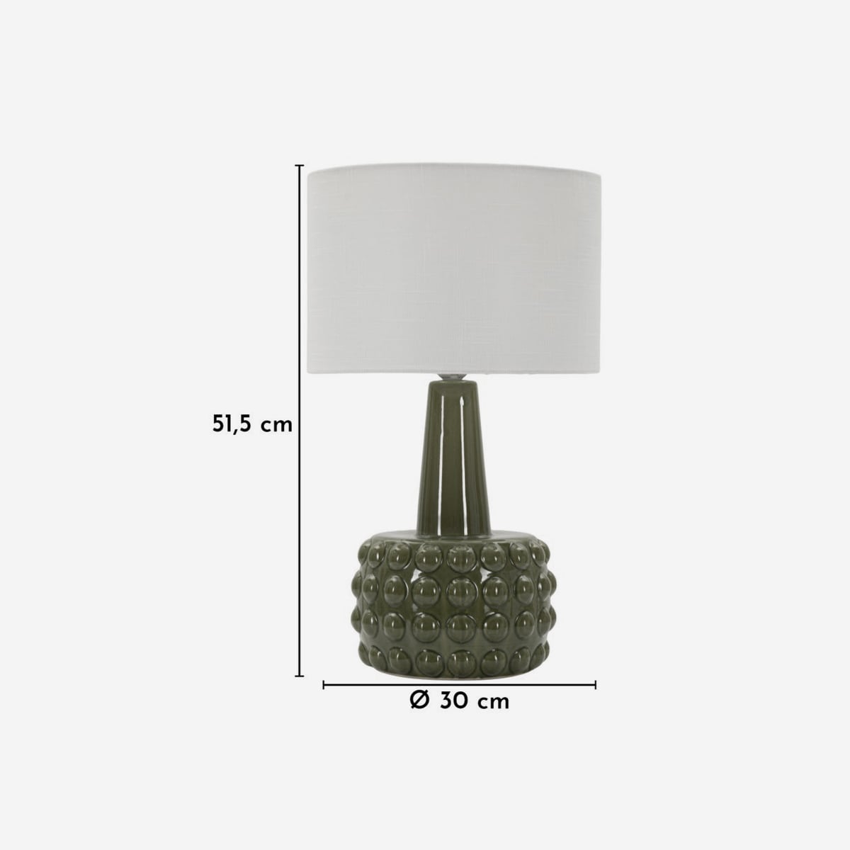 Lampada da Tavolo Gress in Ceramica con Paralume in Tessuto – 3 Colori