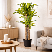 Pianta Dracaena Artificiale 130 cm con Vaso 43 Foglie Decorativo da Interno