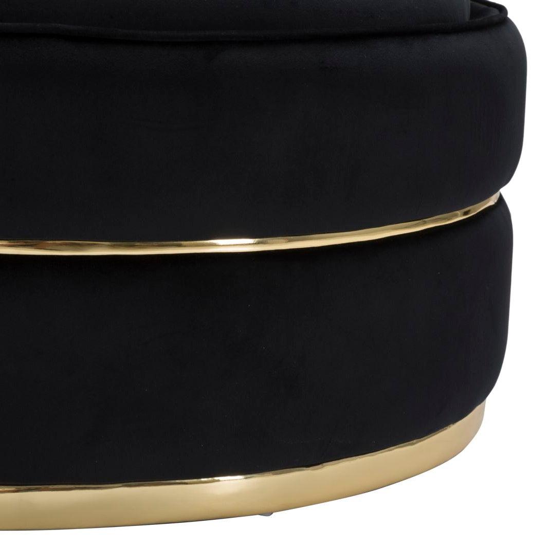 Poltrona Paris Space Nero e Oro Mauro Ferretti Ø84x72 cm con 2 Cuscini