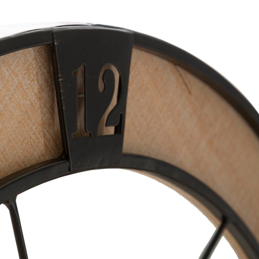 Orologio da Muro Couple Ø 60x3 cm in Ferro e Legno