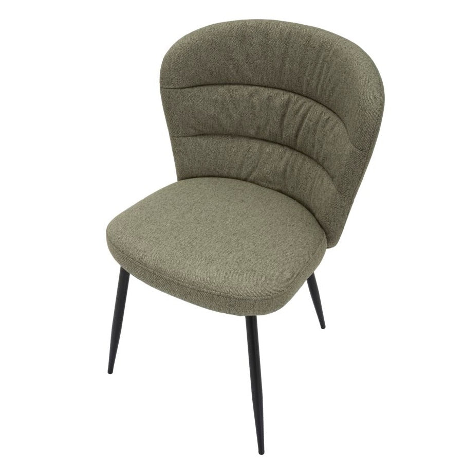 Set 2 Sedie Losanna 58x60,5x85 cm in Tessuto – Grigio e Verde