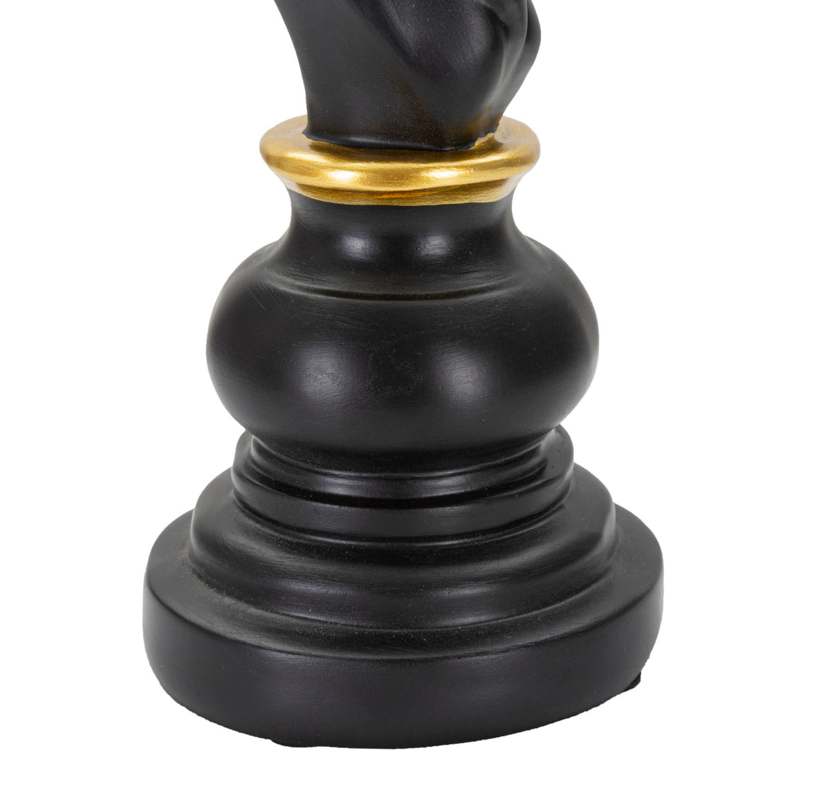 Statuetta Decorativa Cavallo Scacchi Nero e Oro 14 x 11 x H27 cm