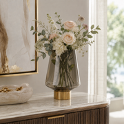 Vaso Decorativo Noble Marrone In Vetro 40 cm