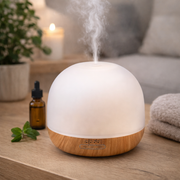 Diffusore di Oli Essenziali a Ultrasuoni con Base Effetto Legno