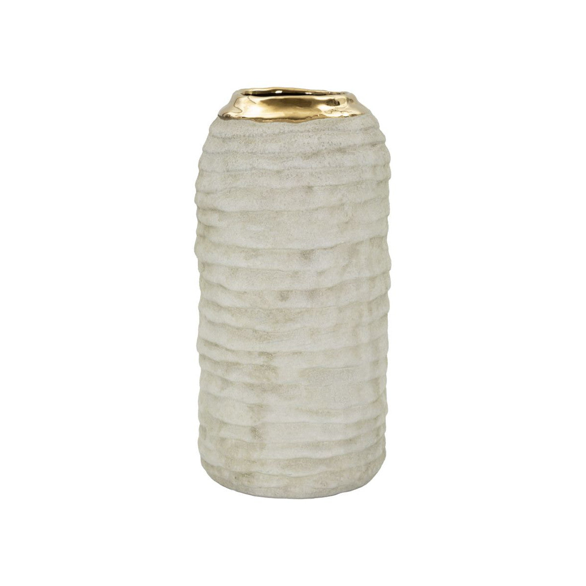 Vaso Lima in Ceramica Ø12,5 x H25 cm Grigio/Oro