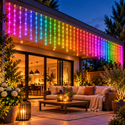 Tenda Luminosa Smart RGB 400 LED 4x1 m con App e Telecomando IP44