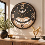 Orologio da Parete Industriale con Ingranaggi Nero e Marrone Ø67 cm