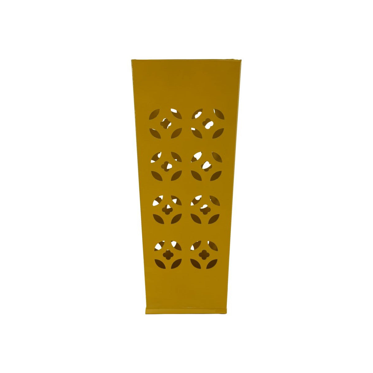 Portaombrelli Fit 20x20x48 cm in Metallo Senape con Motivi Traforati