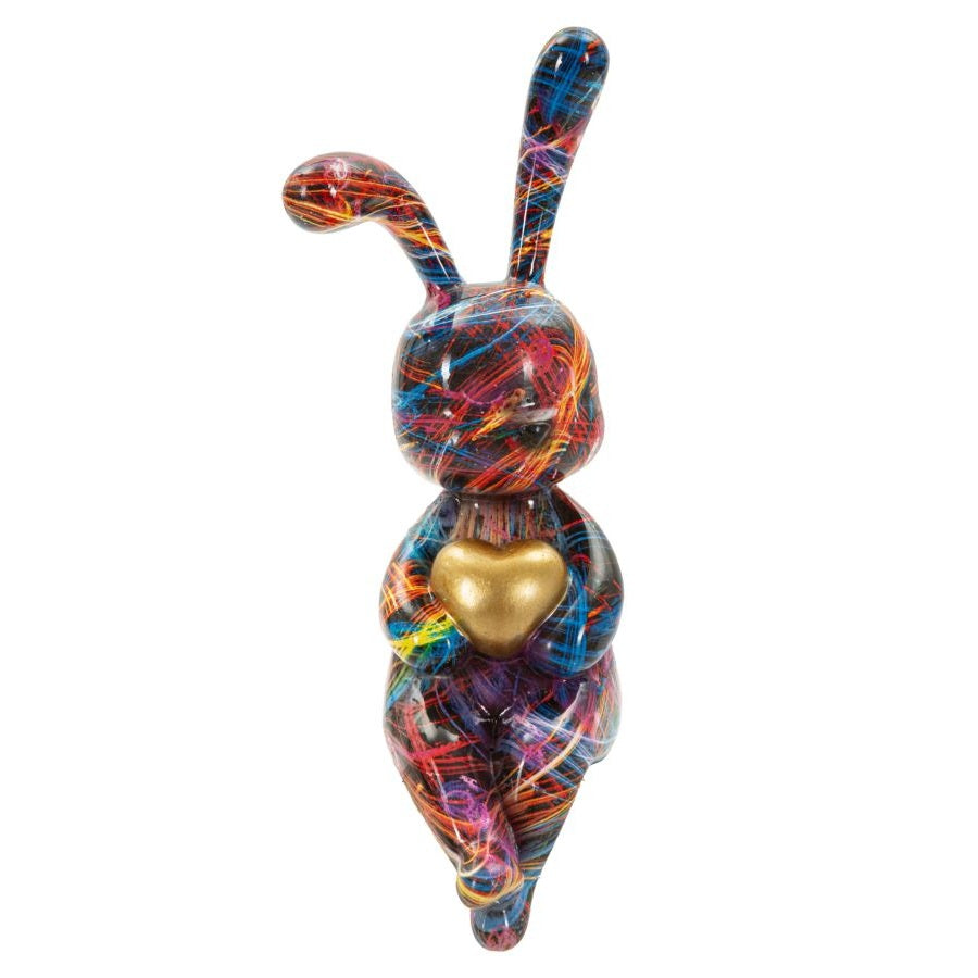 Coniglietto Psyco A 8x10x23 cm Scultura Decorativa Multicolore in Poliresina