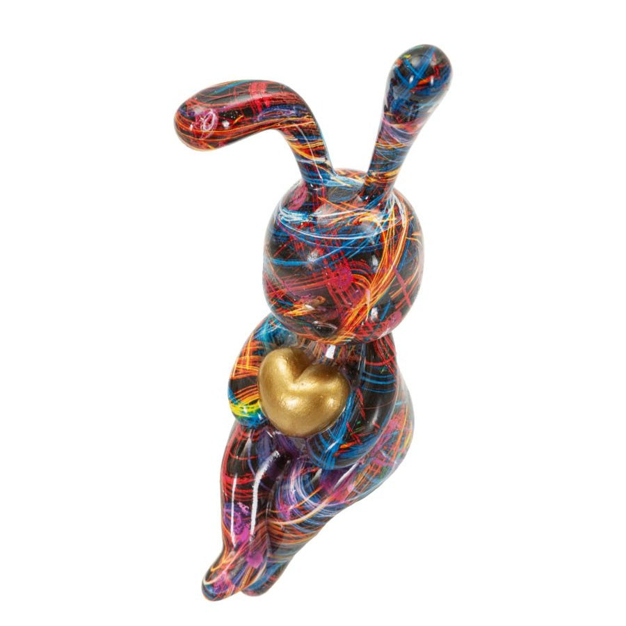 Coniglietto Psyco A 8x10x23 cm Scultura Decorativa Multicolore in Poliresina