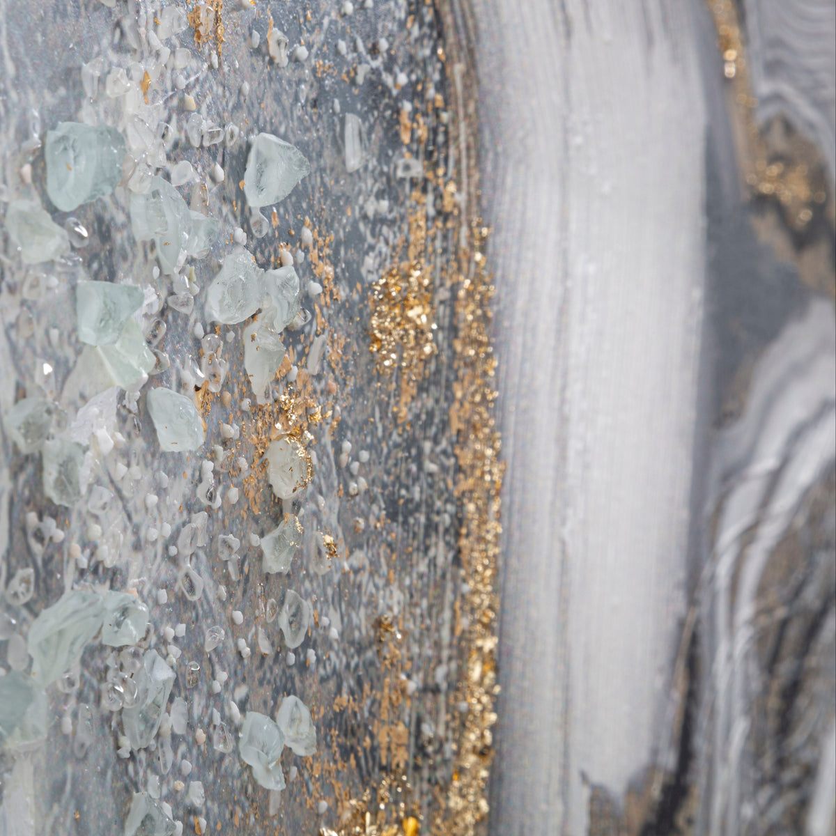 Dipinto Quadro su Tela Cave Astratto Grigio Oro 120 x 60 cm con Telaio in Legno