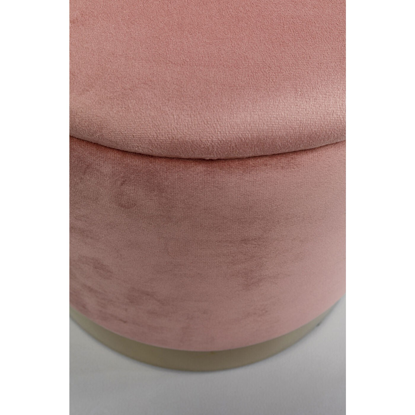 Set 2 Sgabelli Pouf Contenitore Cherry Storage Rosa con Dettagli Ottone