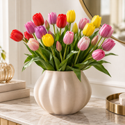 Mazzo di Tulipani Artificiali Realistici Olis 5 Tulipani  H 40cm