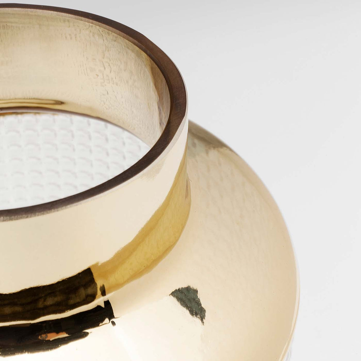 Vaso Decorativo La Noble in Vetro Trasparente con Dettagli Oro H30 cm