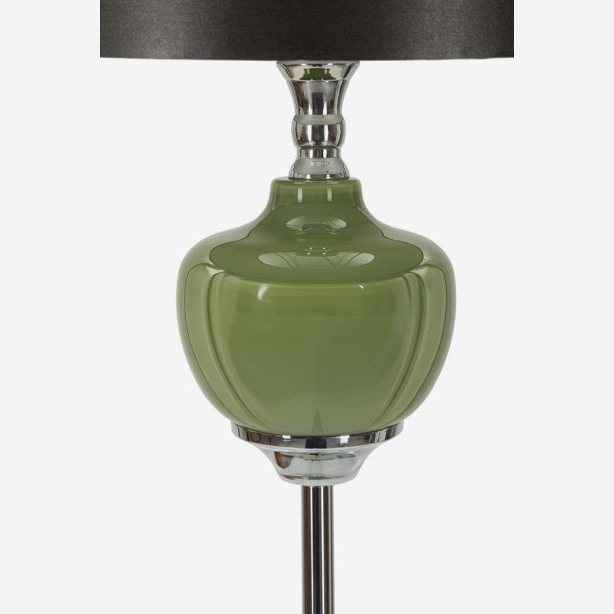 Lampada da Terra Eva One Ø40x160 cm con Base in Vetro Verde e Paralume Nero