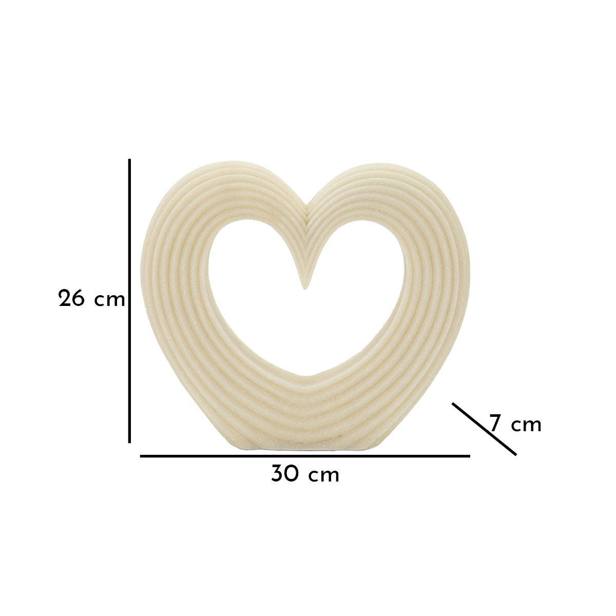 Cuore Decorativo Lovvy Quarzy 30x7x26 cm in Poliresina
