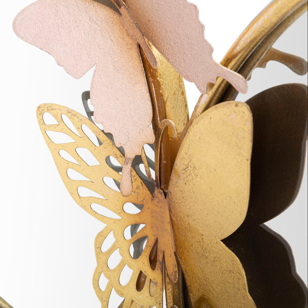 Specchio da Muro Double Farfalle Pink Oro 81 x 52,5 cm