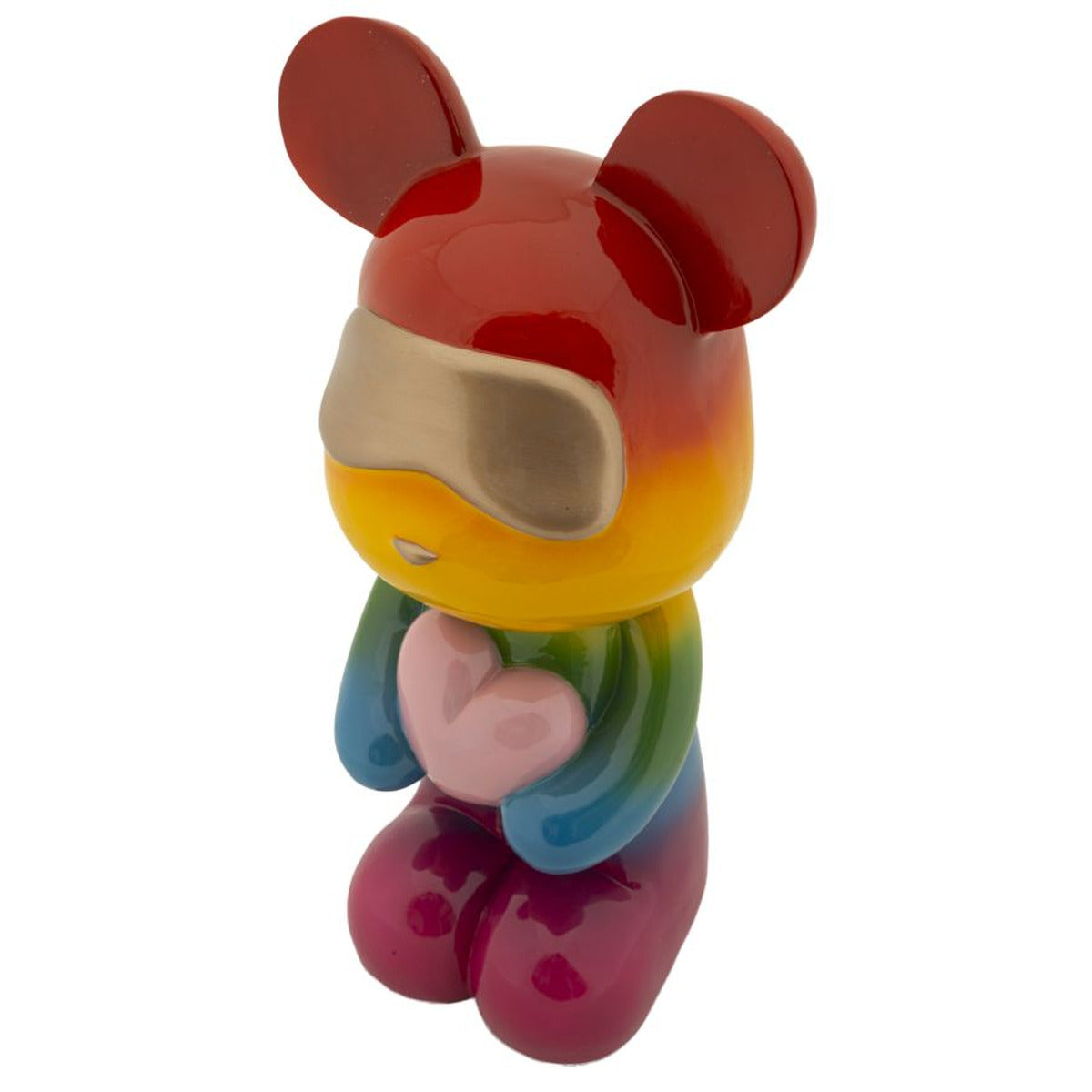 Orsetto Rainbow in Piedi 22,5x17,5x42,5 cm Scultura Decorativa Multicolore