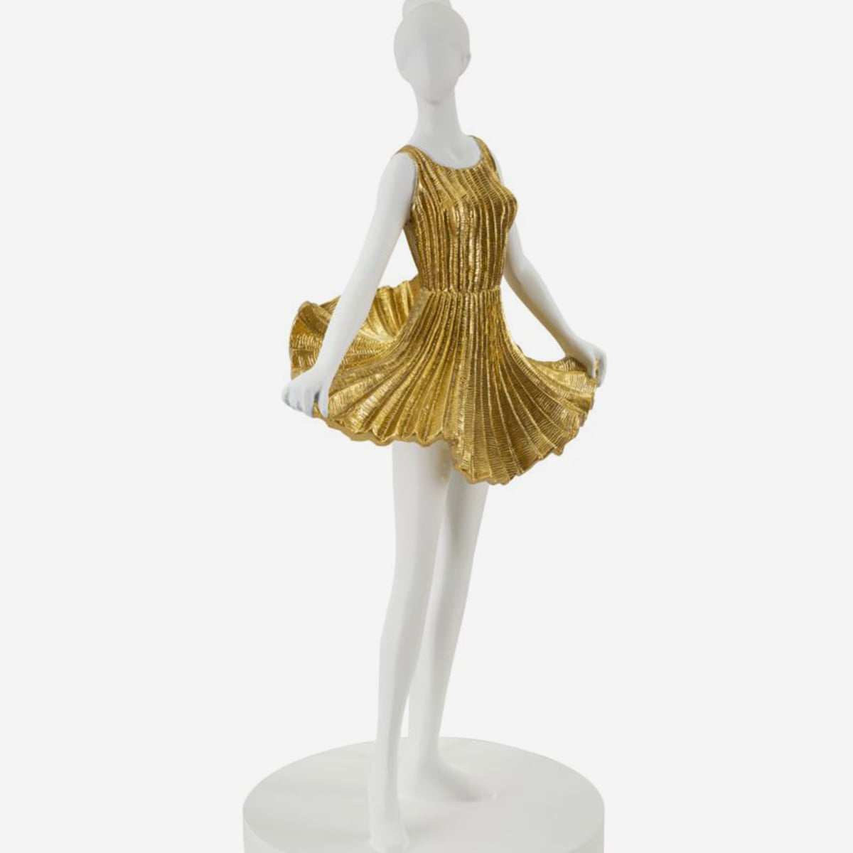 Lampada da Tavolo Ballerina Ø32x90,5 cm con Base Scultorea Dorata