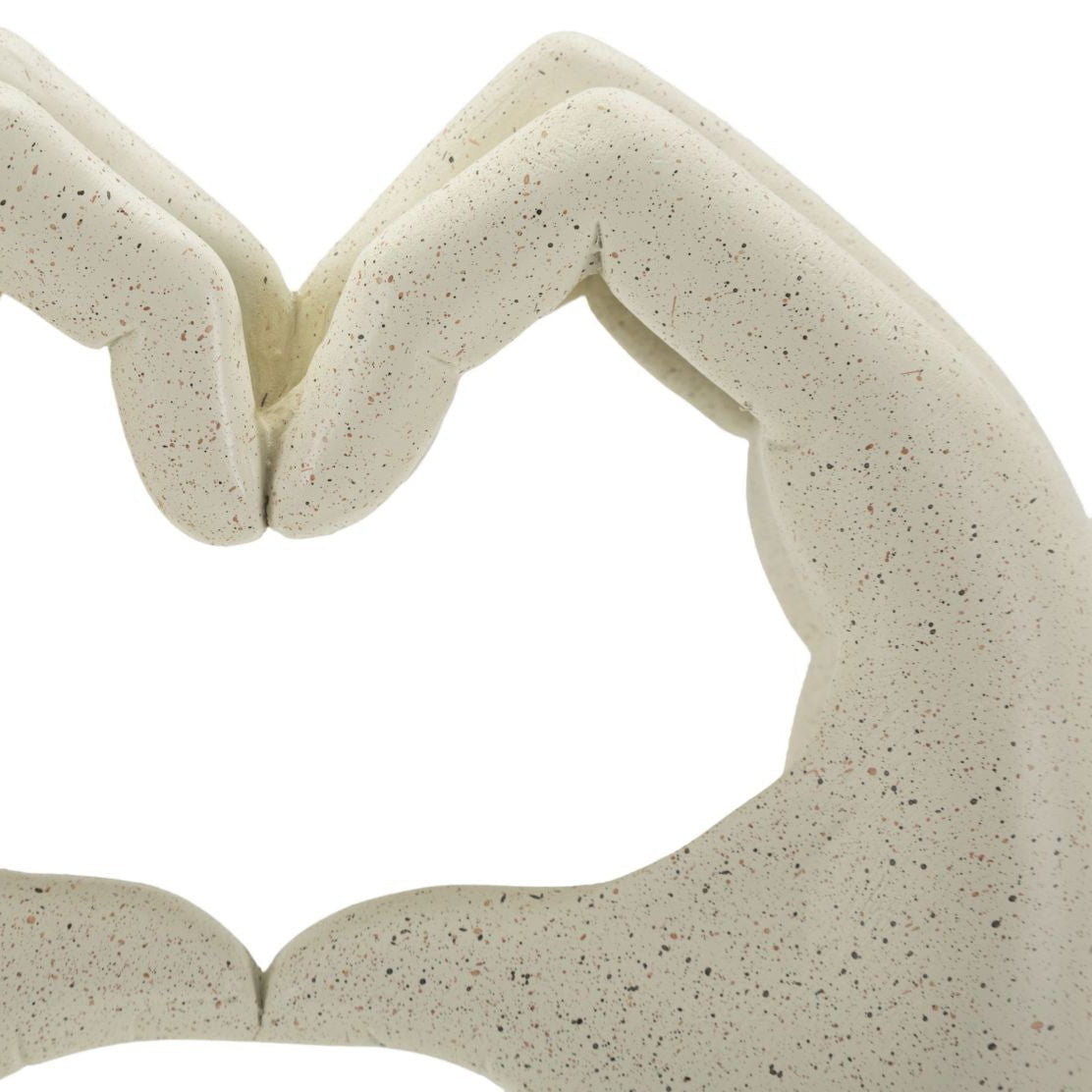 Scultura Love Stons Beige  16,5x7x20cm in Poliresina Mani a Cuore