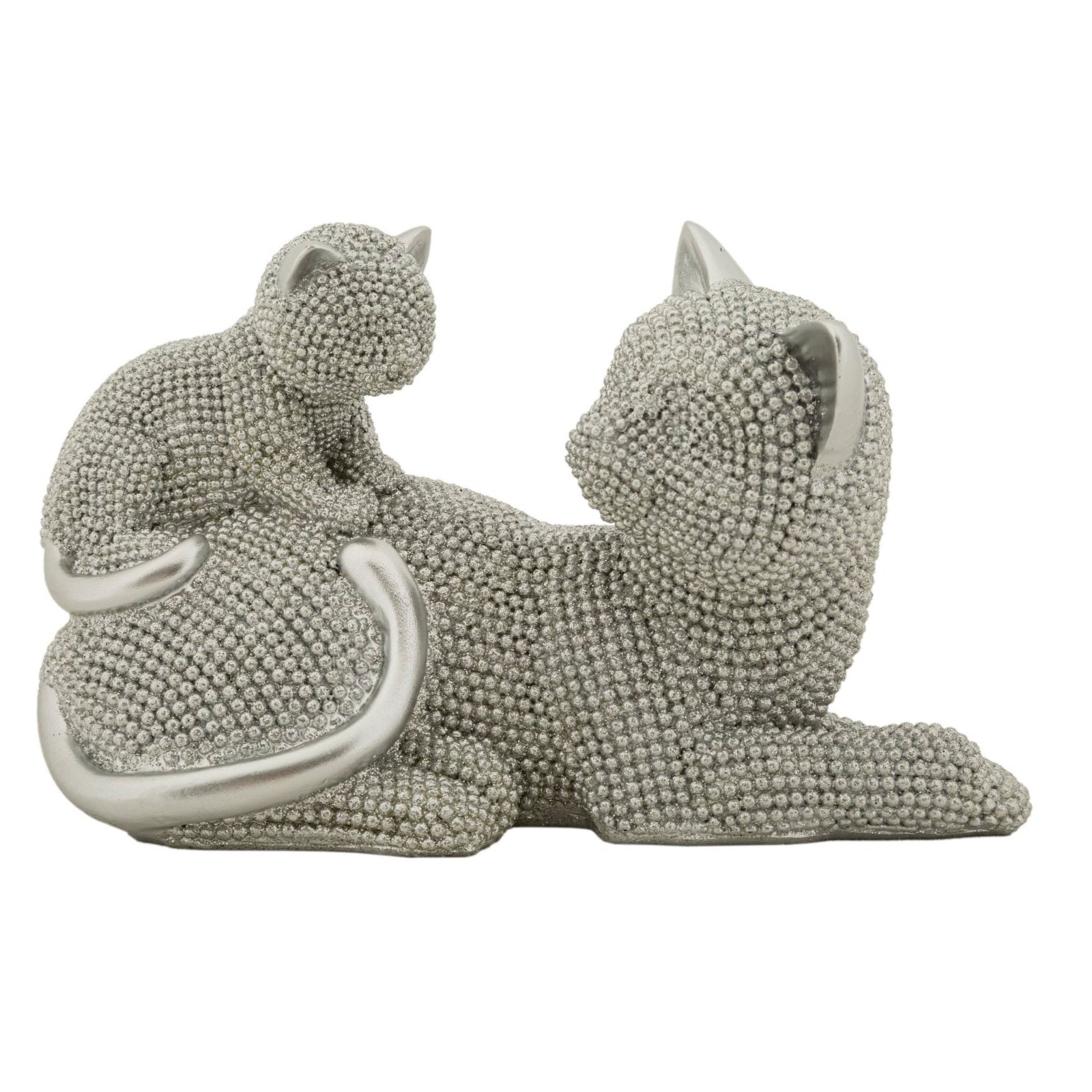 Statuetta Decorativa Gatto Con Cucciolo Sparky 19x9x13 cm in Poliresina