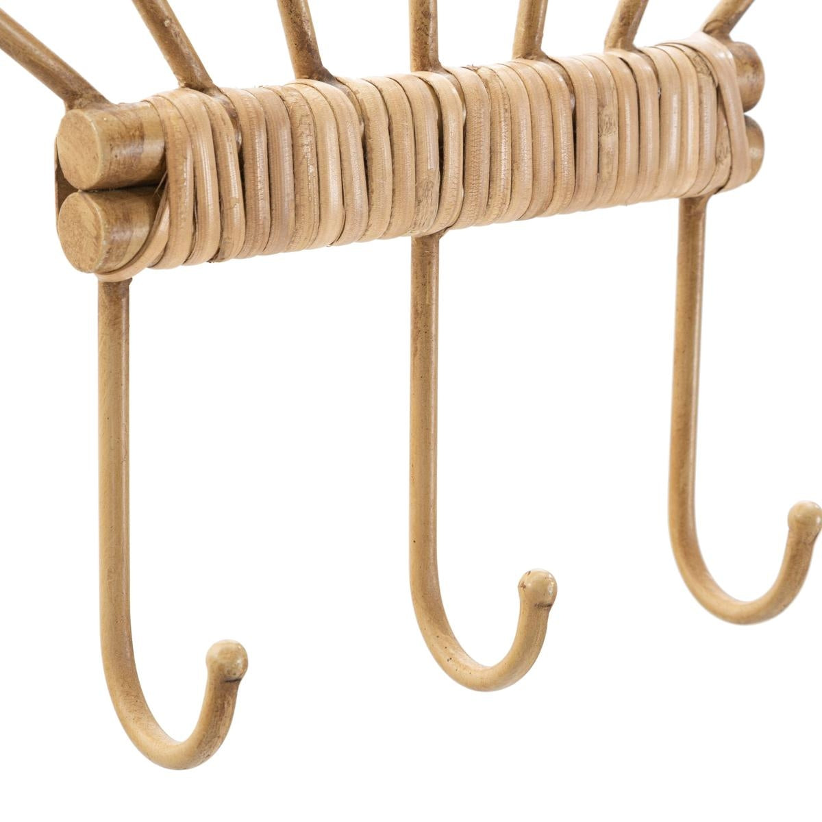 Appendiabiti da Parete Panama 3 Ganci 32,7x37,5x5 cm Effetto Rattan