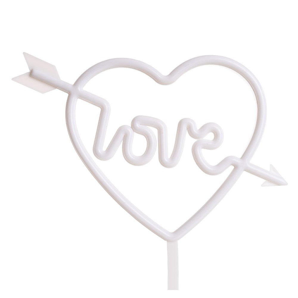 Lampada Neon LED Cuore Love con Freccia Decorazione Romantica